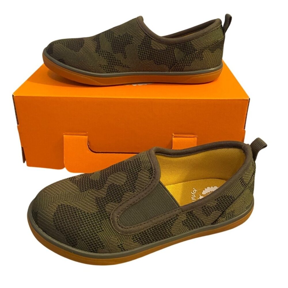 NEW Livie & Luca Joyful Little Soles Kid Camo Green Slip-On Shoes Size 13